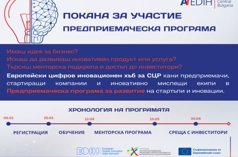 Предприемаческа програма подпомага развитието на стартиращи бизнес идеи в Северен централен район